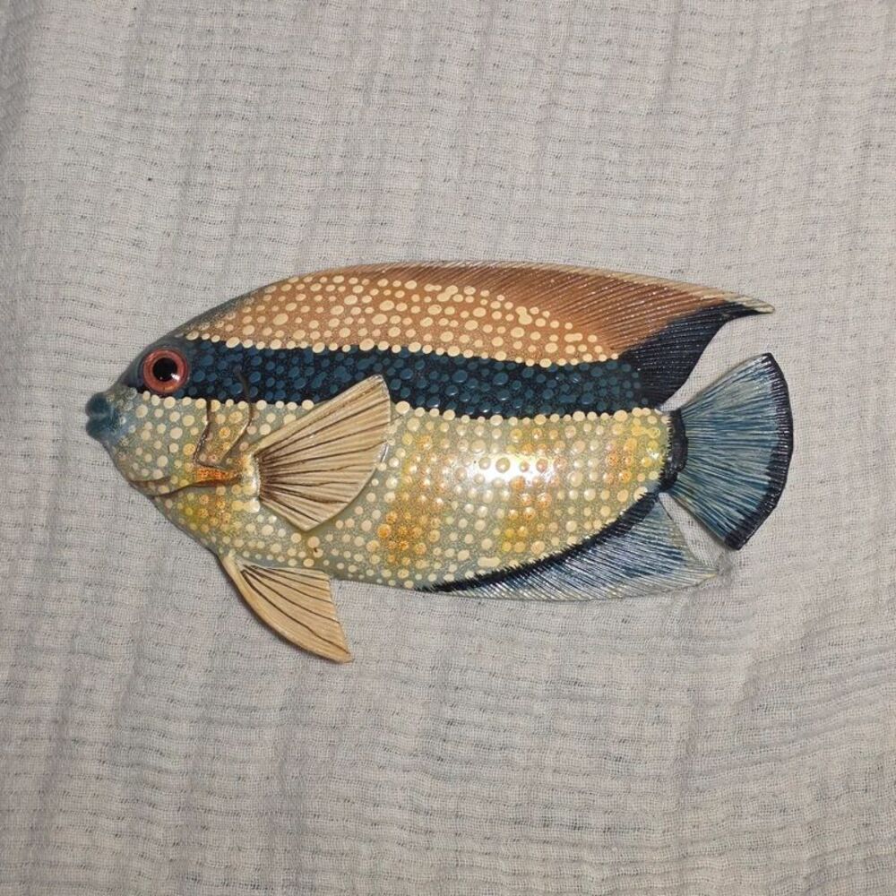 Tropical Fish Wall Decor 8" Coastal Nautical Beach House Painted Plaque